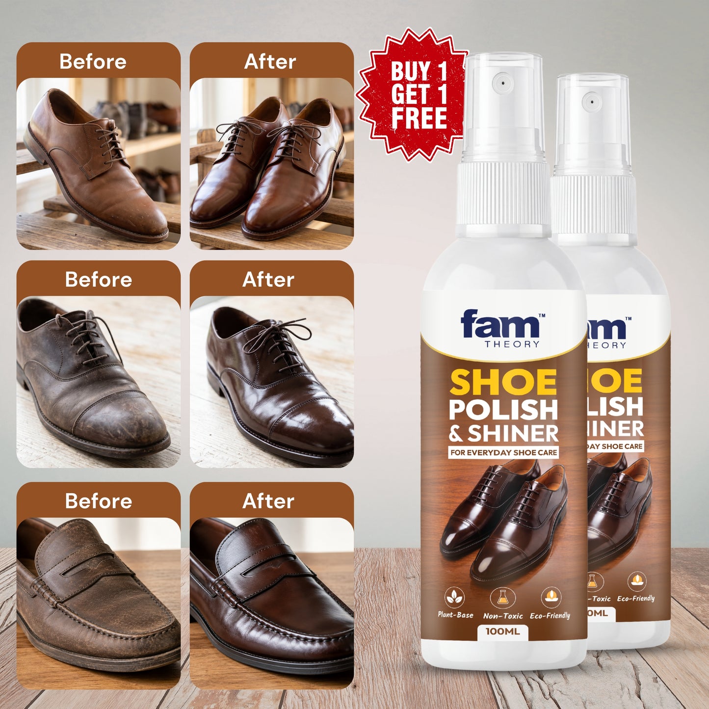 Advanced Shoe Polish & Shiner 100ML ✨ Instant Premium Shine for Everyday Shoe Care