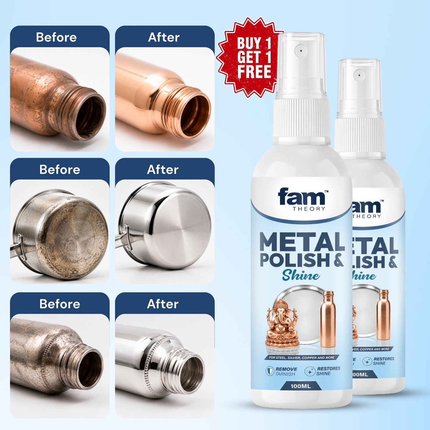 Metal Polish & Shiner Expert 100ML ✨ Removes Tarnish & Restores Original Shine