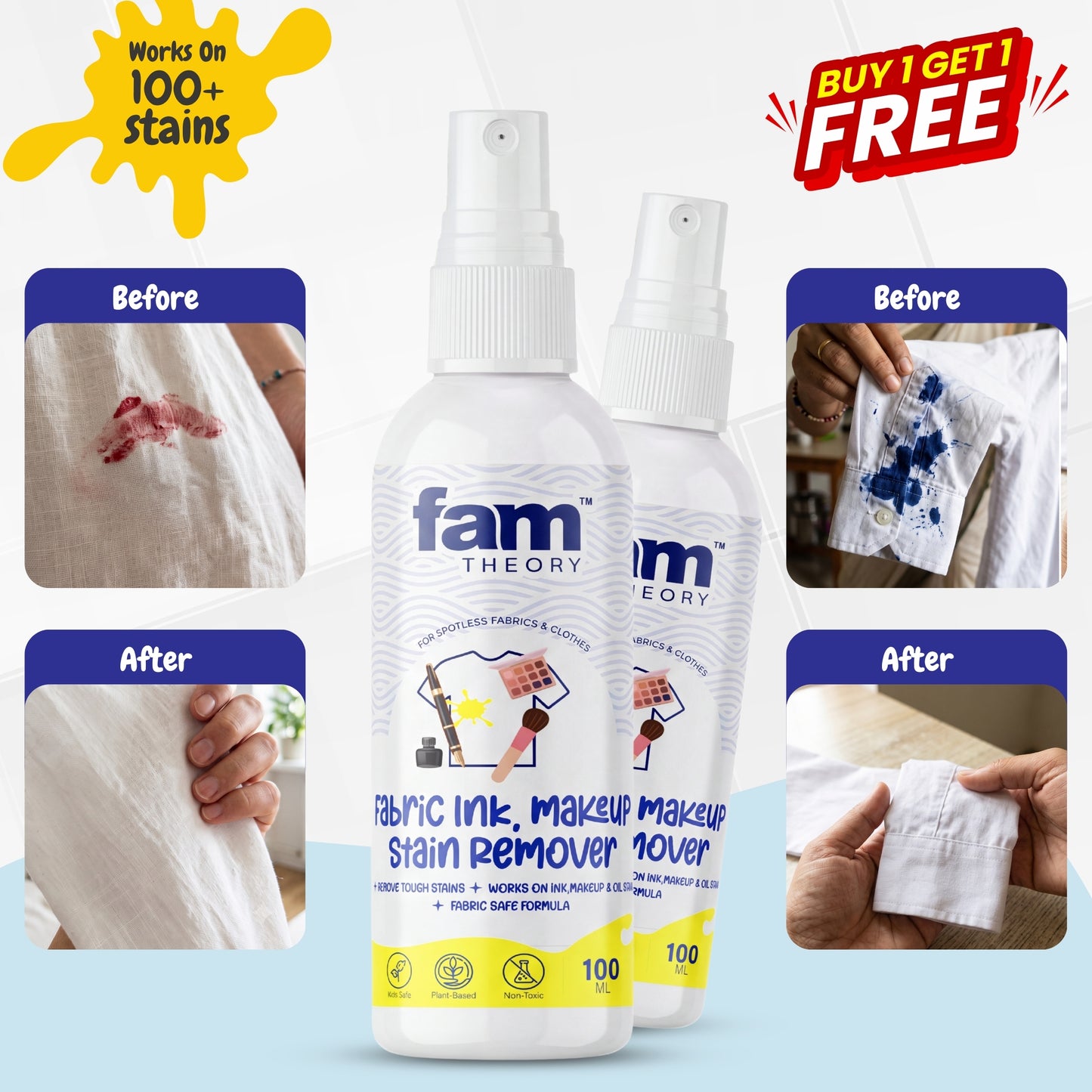 Xpert Instant Fabric Ink & Makeup Stain Remover 100ML ✨