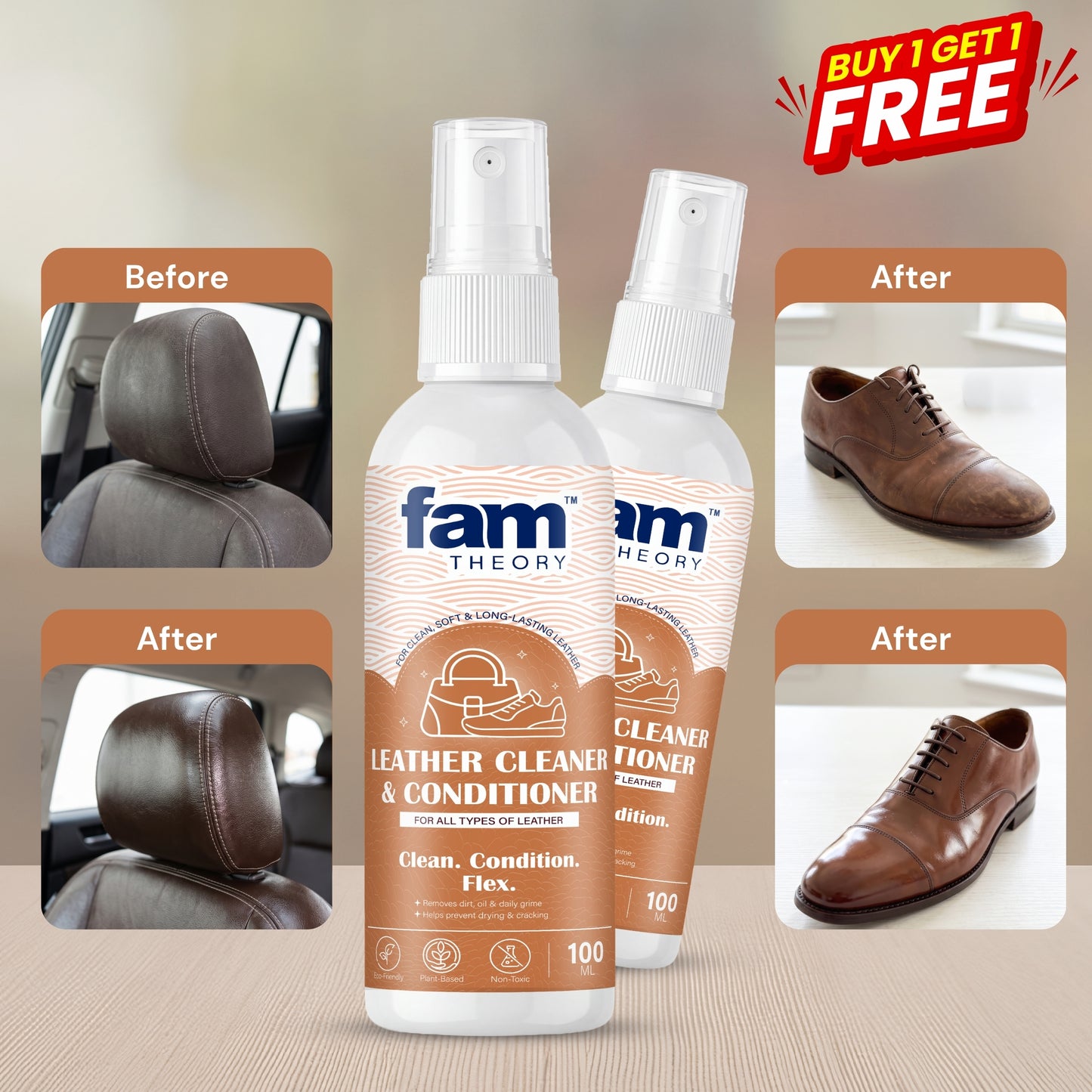 Buy 1 Get 1 Free Expert Pro Care Leather Cleaner & Conditioner 100ML ✨