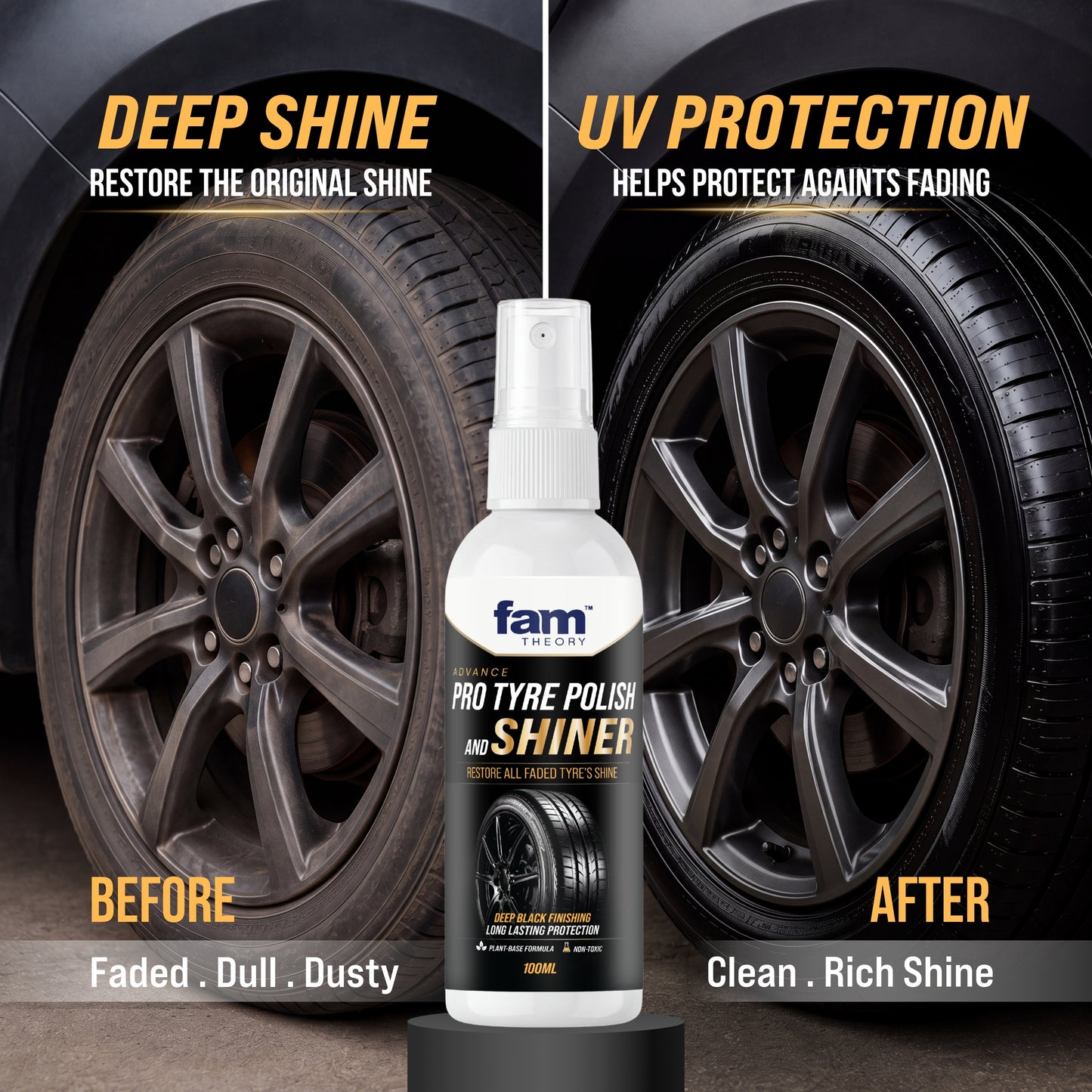 Advanced Pro Care Tyre Polish & Shiner 100ML ✨ – Deep Black Finish