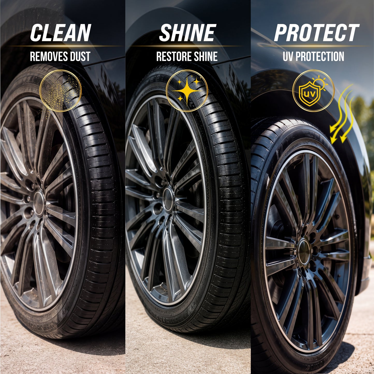 Advanced Pro Care Tyre Polish & Shiner 100ML ✨ – Deep Black Finish