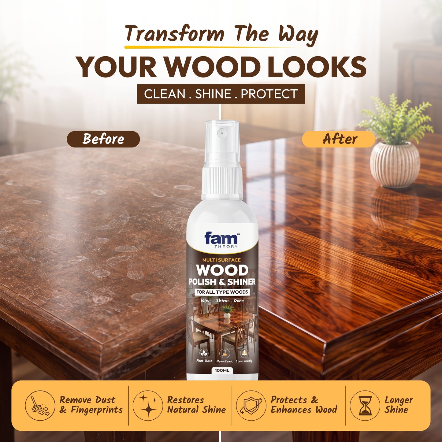Buy 1 Get 1 Free | Advanced Pro Instant Wood Polish & Shiner 100ml✨ @599/- only
