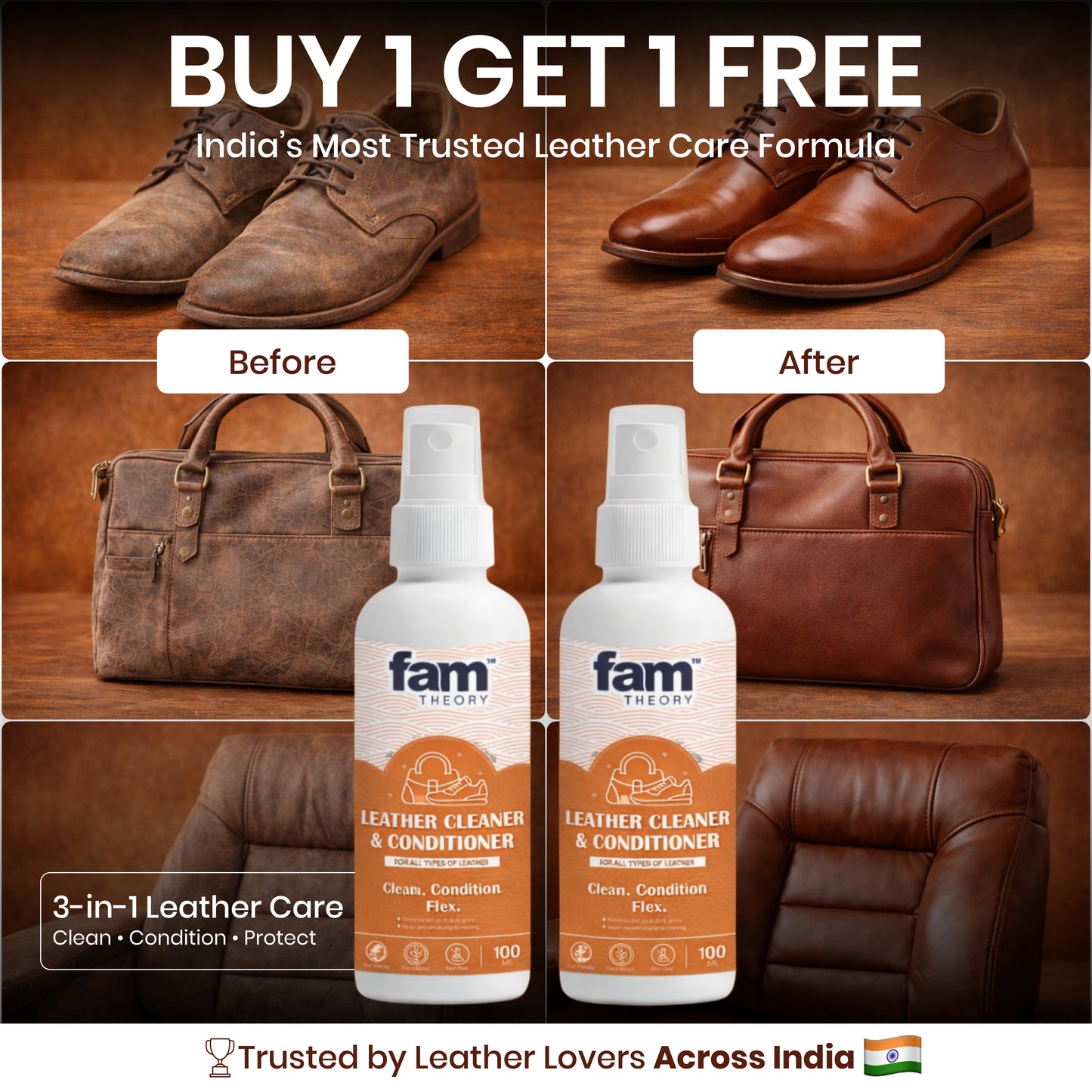 Natural All In One Leather Cleaner & Conditioner ✨- 100ml