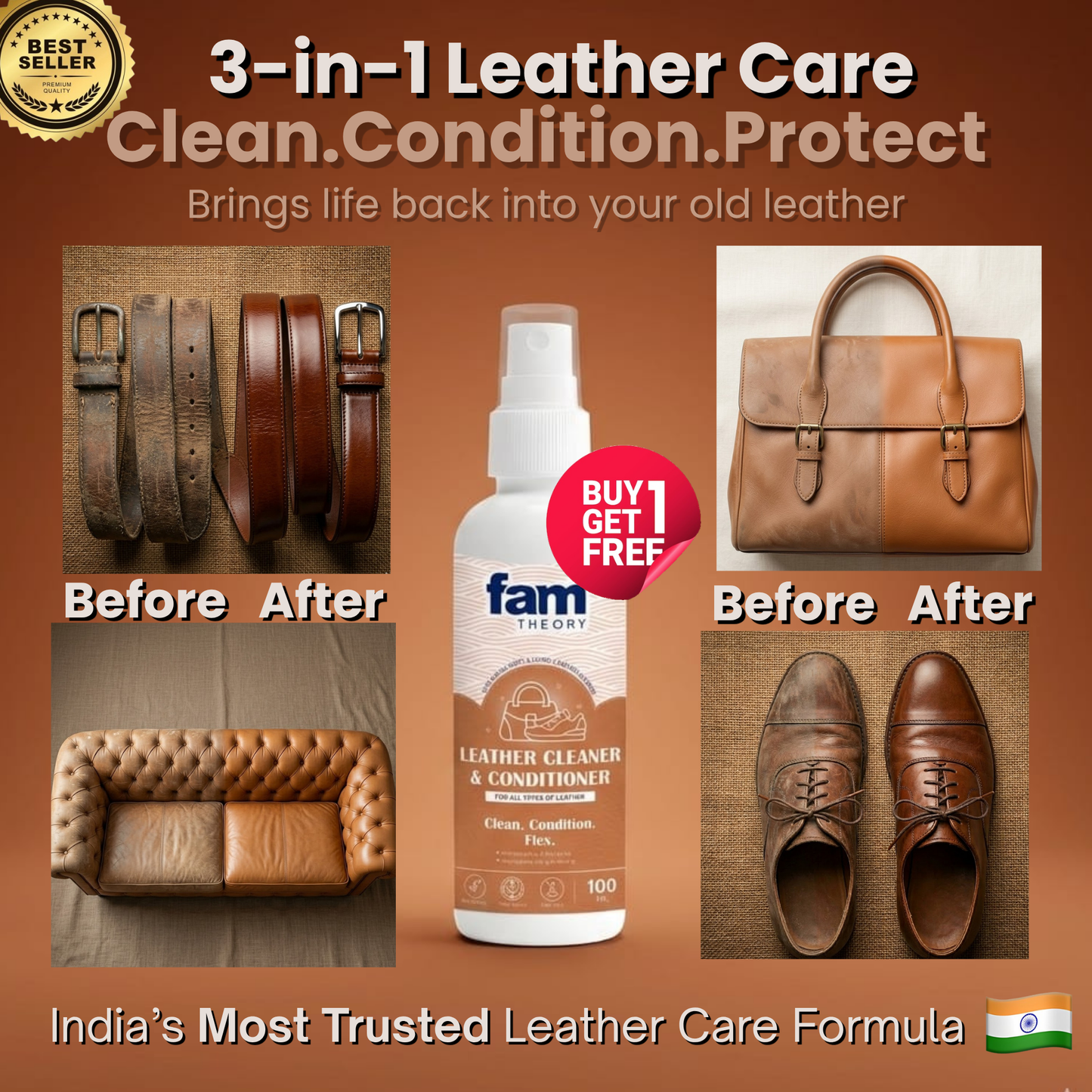 Natural All In One Leather Cleaner & Conditioner ✨- 100ml
